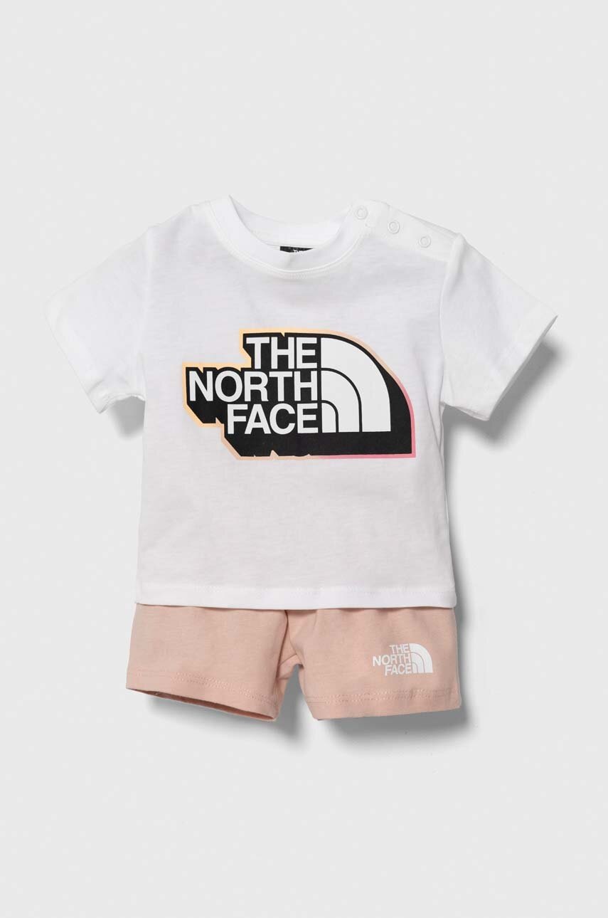 

Бебешки памучен комплект The North Face COTTON SUMMER SET в розово, Розов