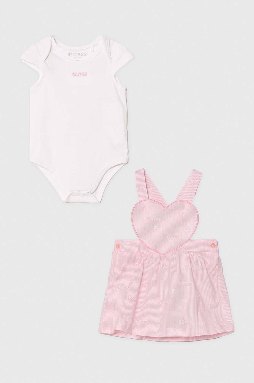 

Комплект за бебета Guess в розово, Розов