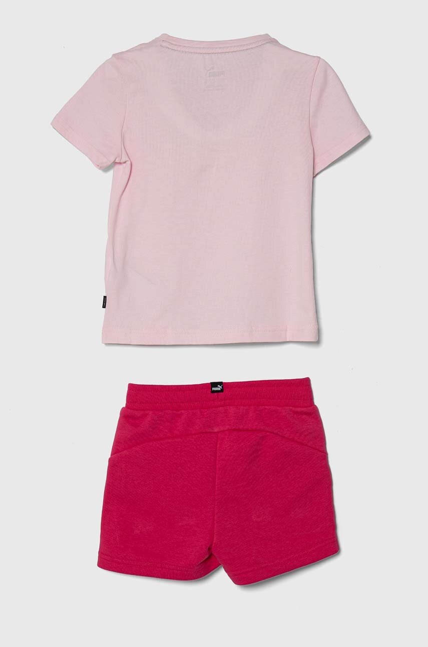 Дитячий комплект Puma Logo Tee & Shorts Set колір рожевий