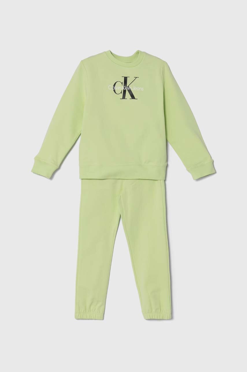 

Детски анцуг Calvin Klein Jeans в зелено, Зелен