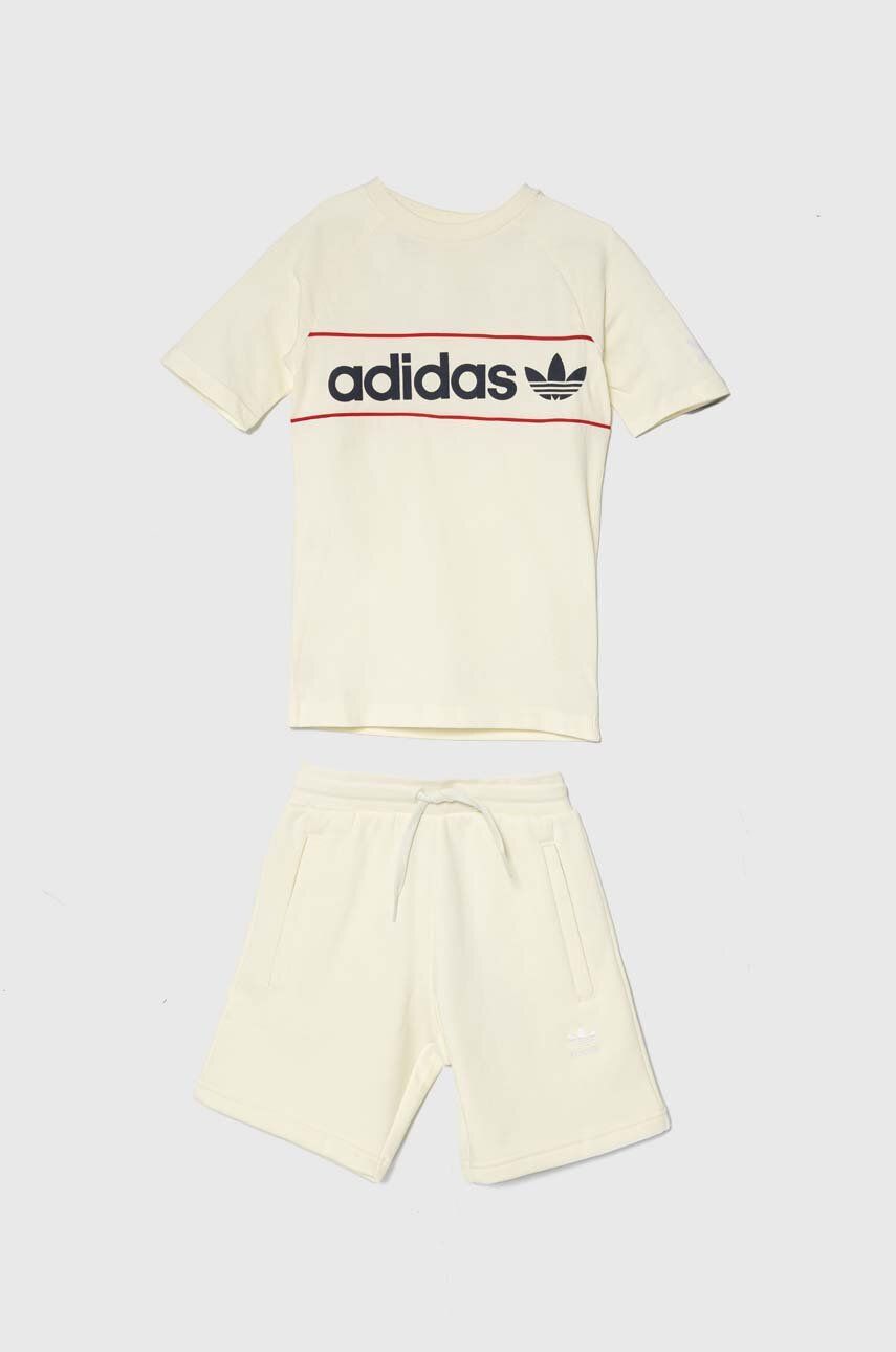 adidas Originals set de bumbac pentru copii culoarea bej