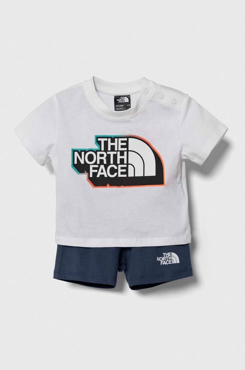

Бебешки памучен комплект The North Face COTTON SUMMER SET в синьо, Син
