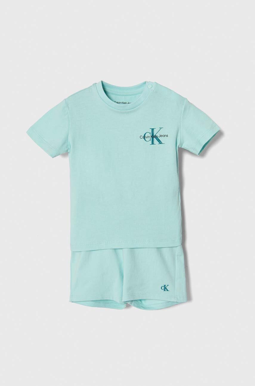 

Детски комплект Calvin Klein Jeans в тюркоазено, Тюркоазен