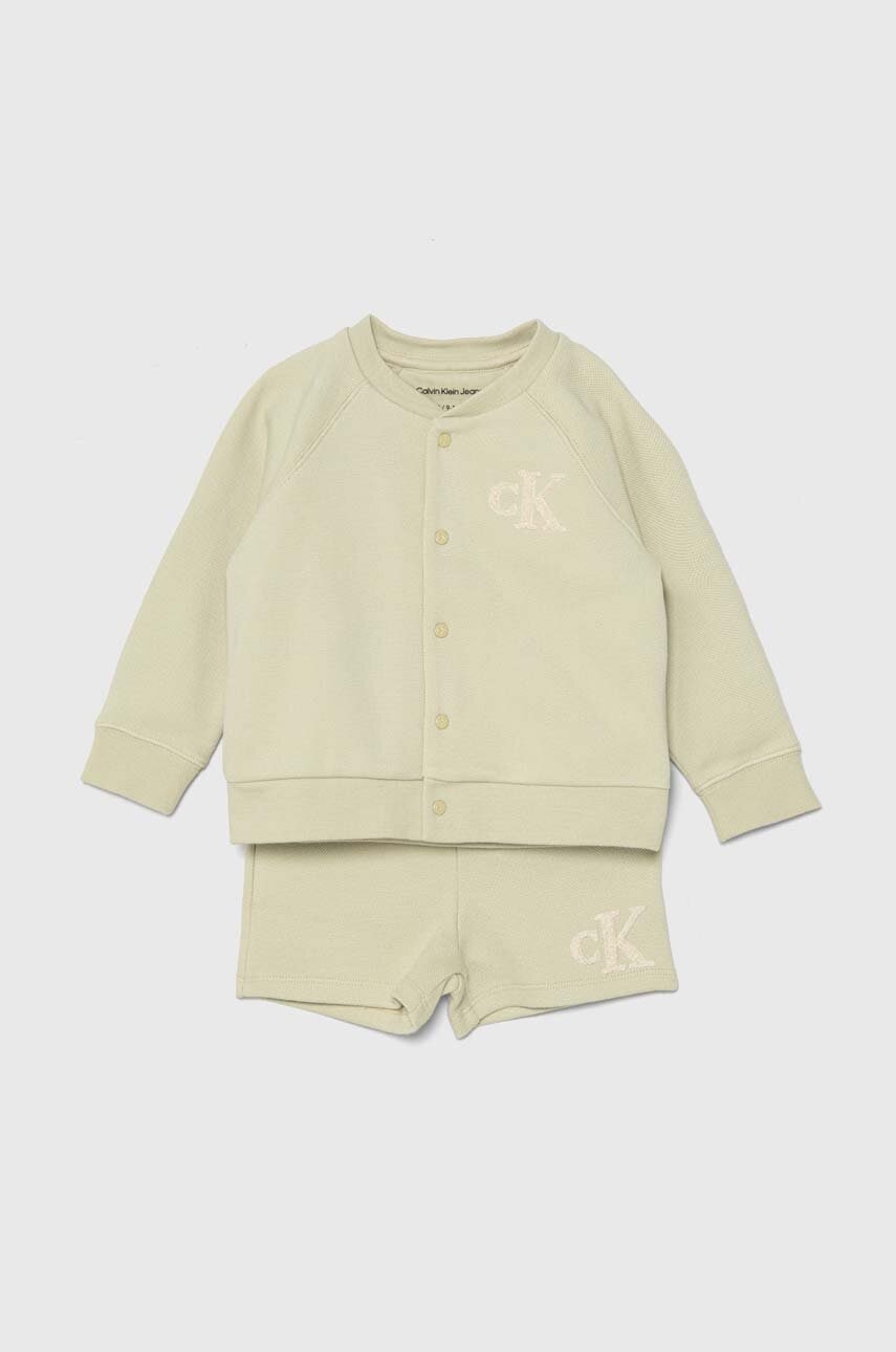 Комплект для младенцев Calvin Klein Jeans цвет бежевый Комплект для младенцев Calvin Klein Jeans цвет бежевый