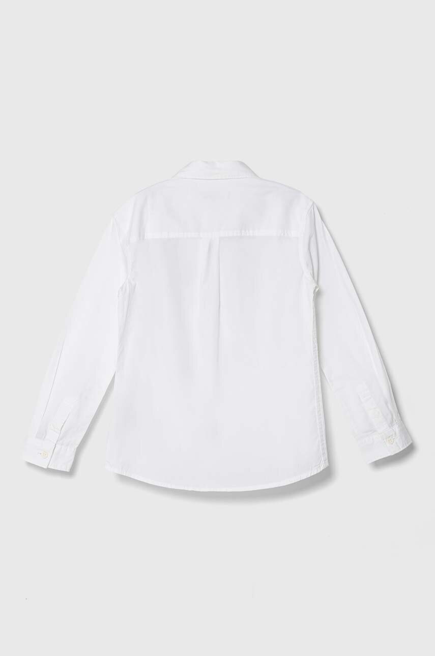 Детская хлопковая рубашка Calvin Klein Jeans цвет белый