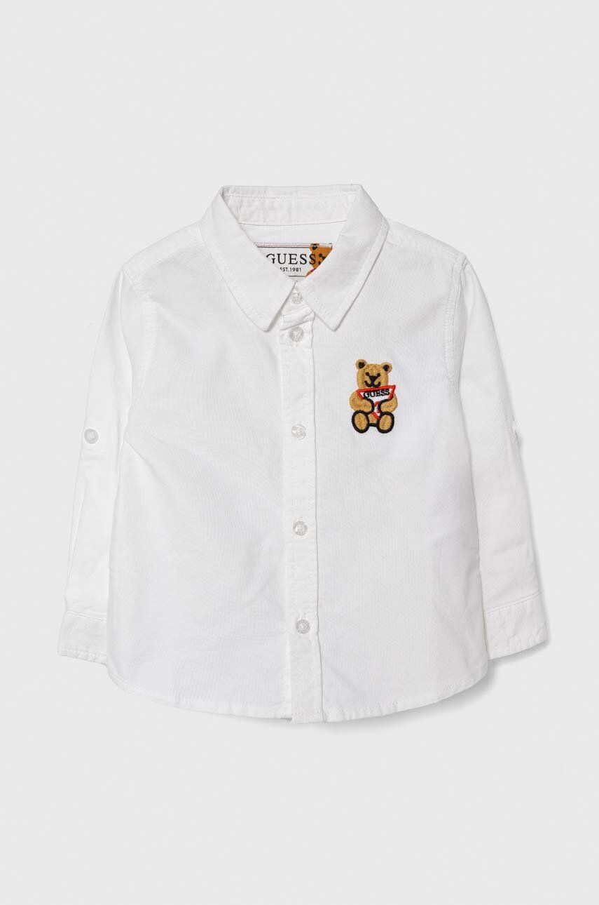 Хлопковая рубашка для младенцев Guess цвет белый