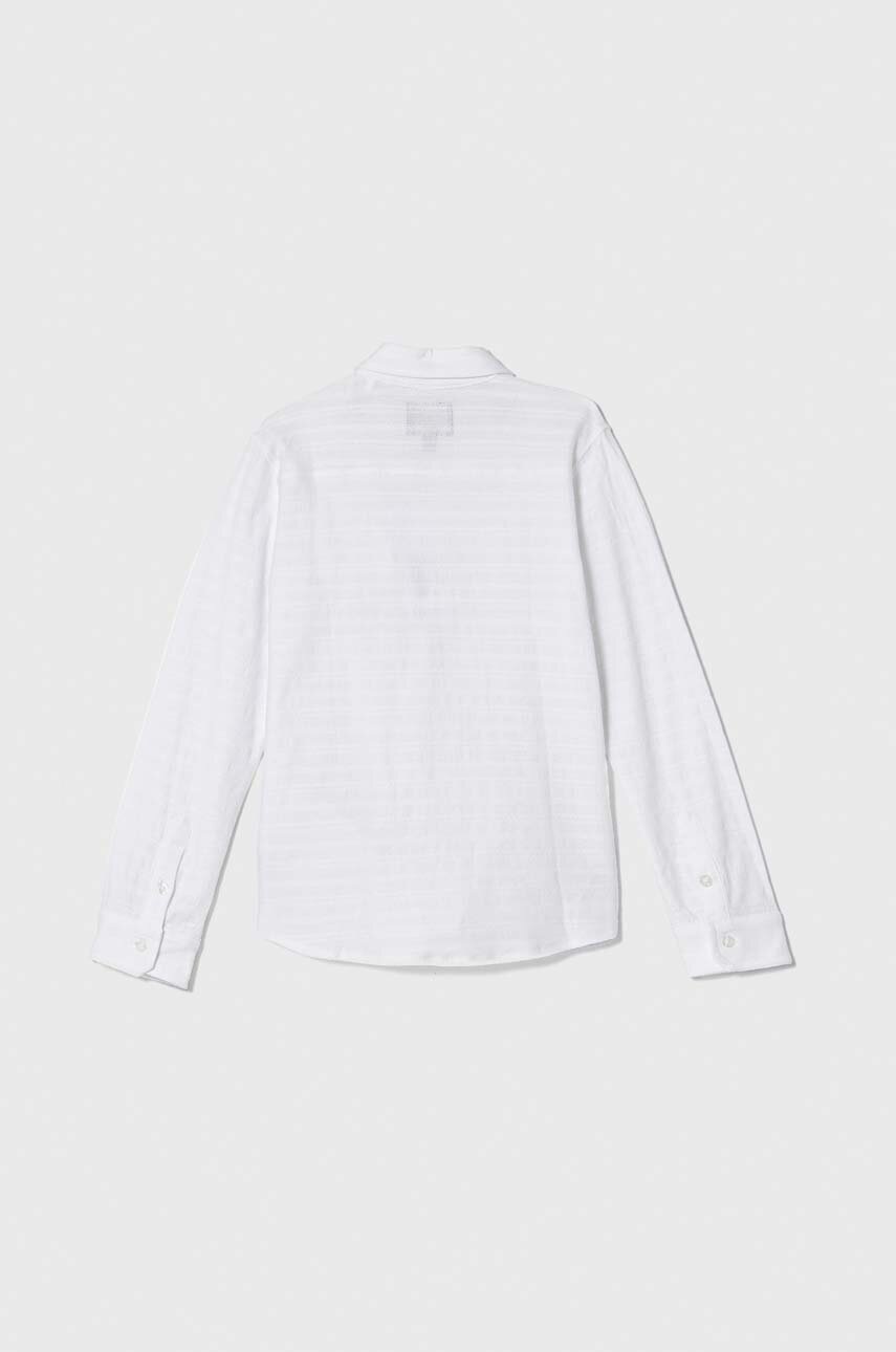 Детская хлопковая рубашка Guess цвет белый