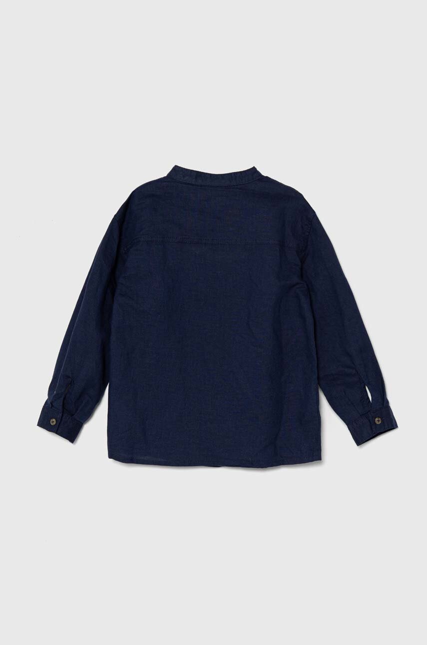 Детская льняная рубашка United Colors of Benetton цвет синий