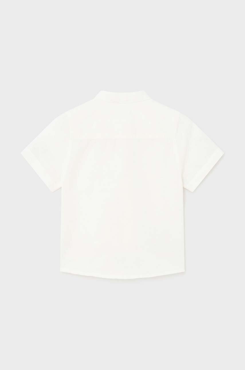 Детская рубашка с примесью льна Mayoral цвет бежевый