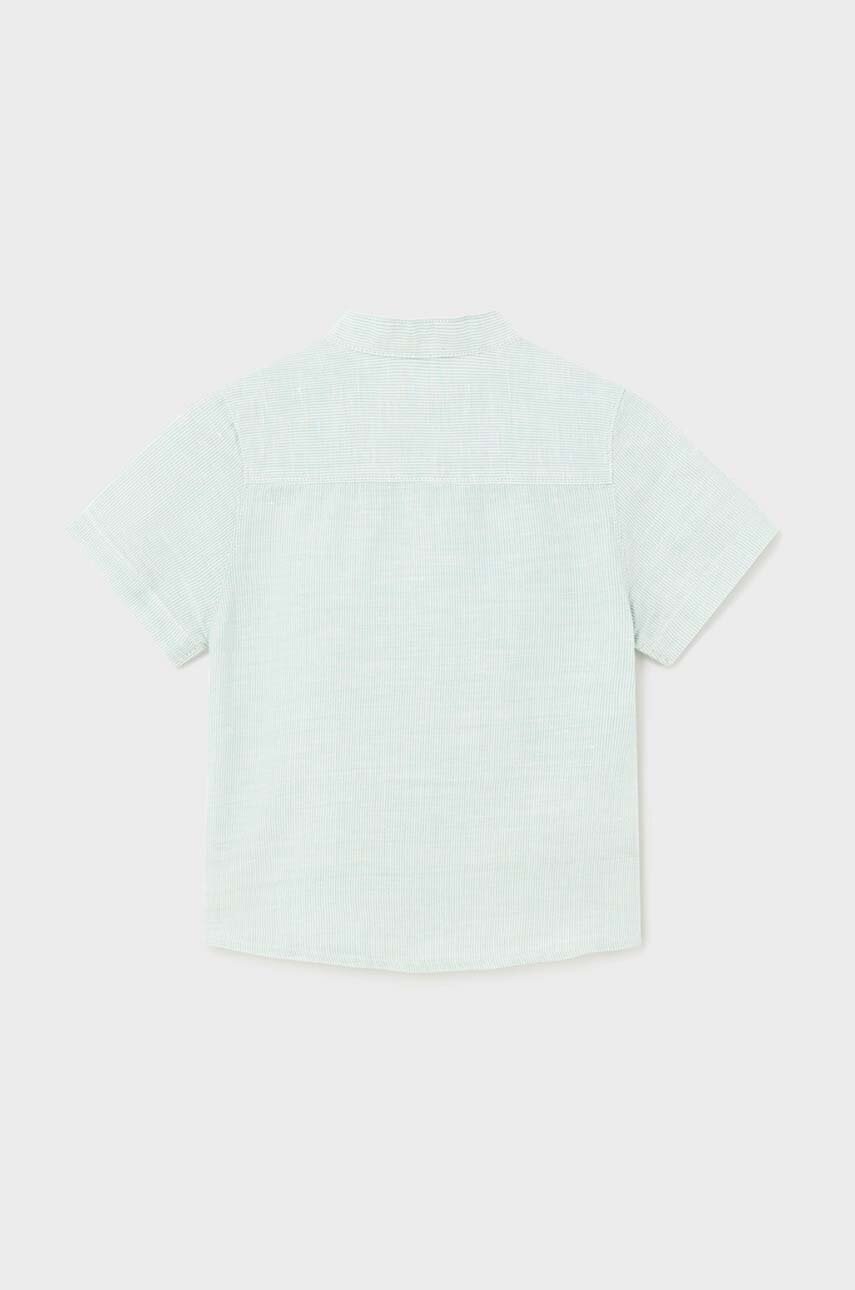 Детская рубашка с примесью льна Mayoral цвет зелёный