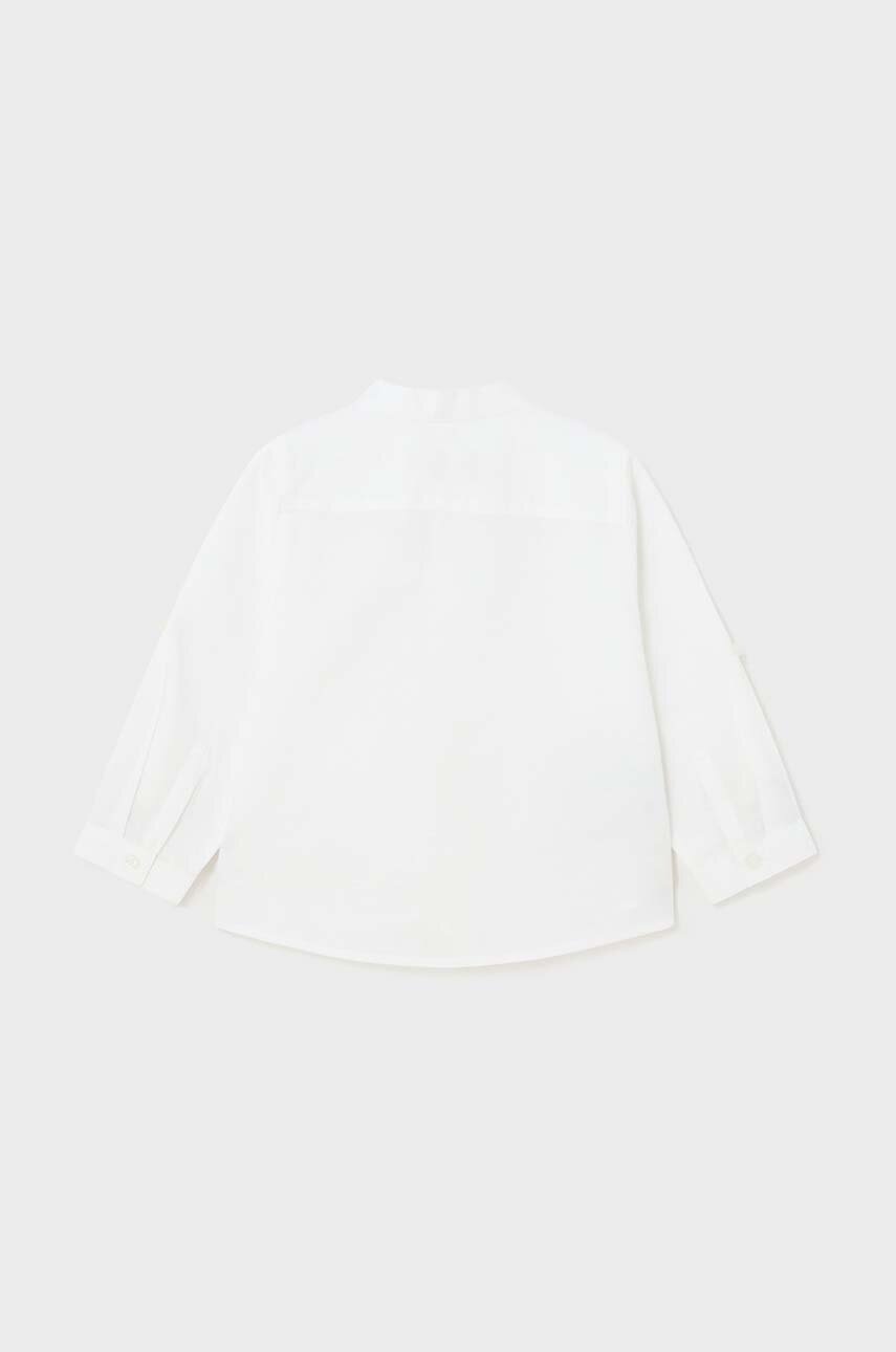 Детская рубашка с примесью льна Mayoral цвет белый Детская рубашка с примесью льна Mayoral цвет белый