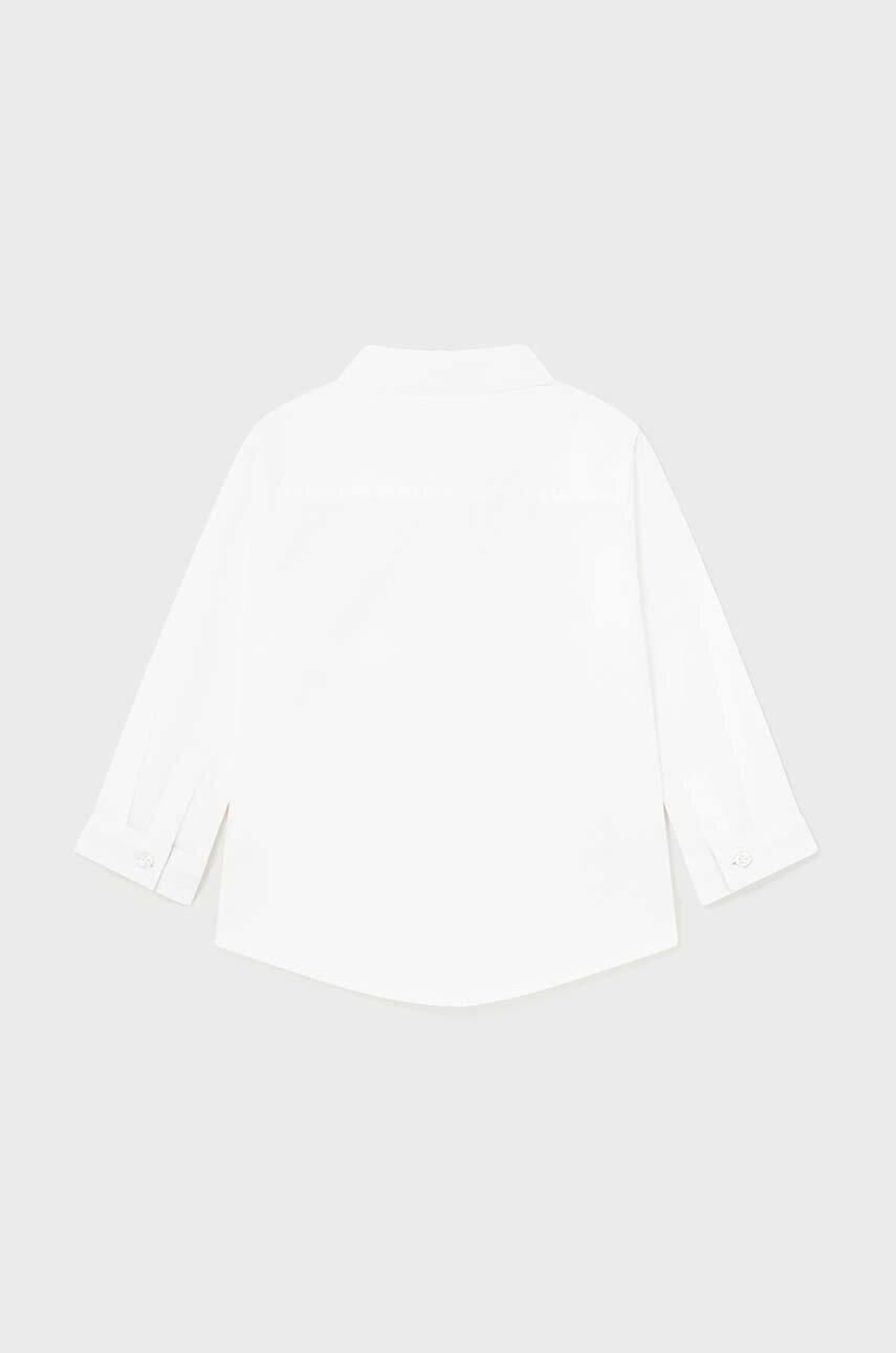 Детская рубашка с примесью льна Mayoral цвет белый Детская рубашка с примесью льна Mayoral цвет белый