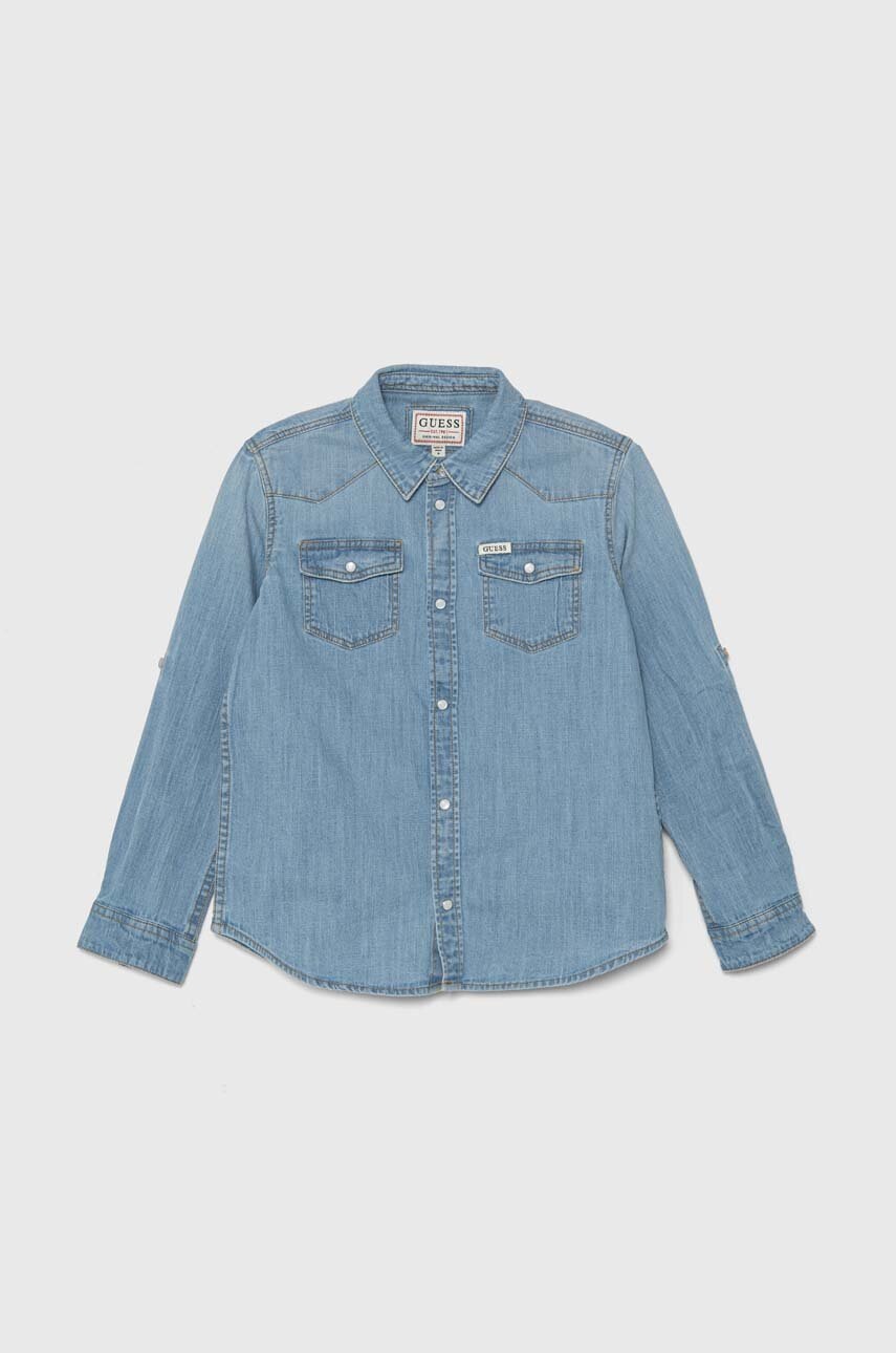 

Детска дънкова риза Guess в синьо, Син
