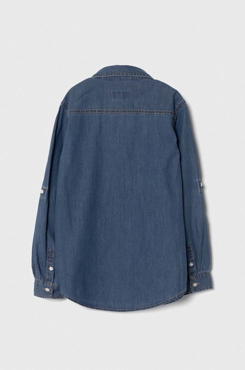 Детская хлопковая рубашка Pepe Jeans PORTEZ JR цвет синий