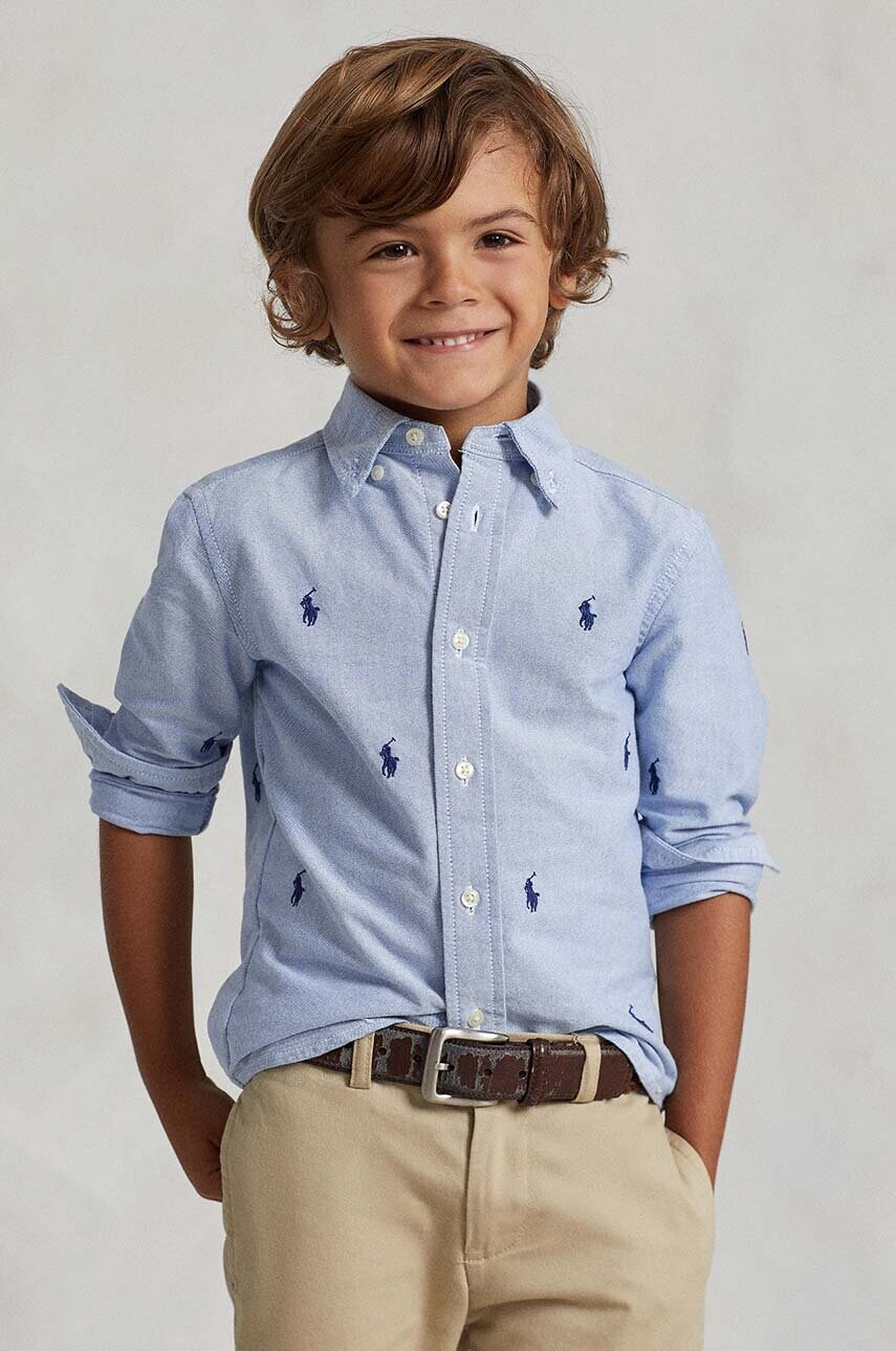 Levně Dětská bavlněná košile Polo Ralph Lauren 322878876001