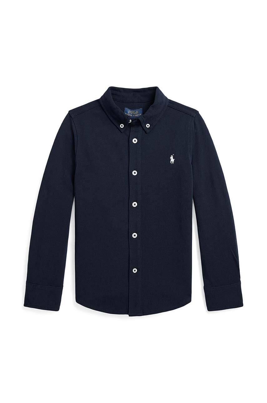 Детская хлопковая рубашка Polo Ralph Lauren цвет синий 322914506001