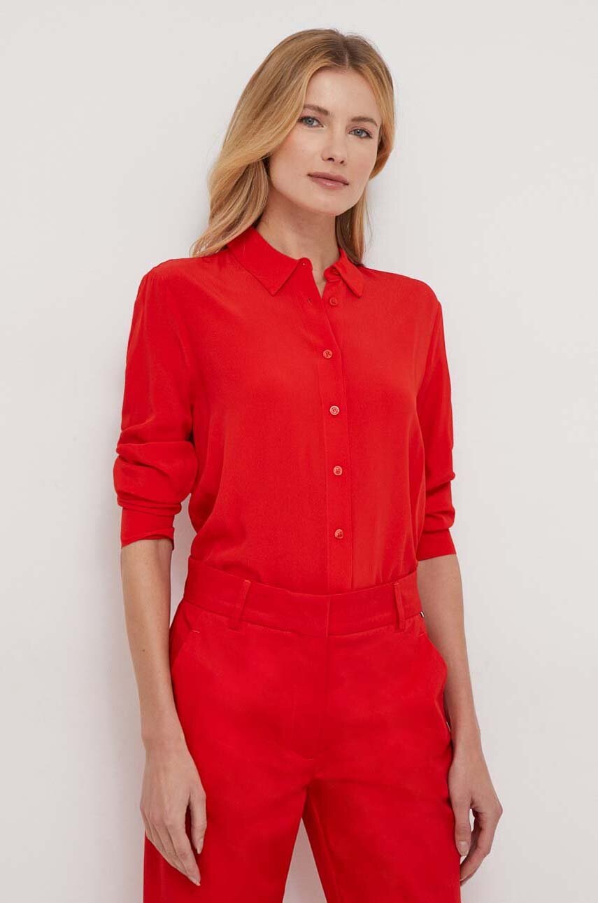 

Рубашка Tommy Hilfiger женская цвет красный relaxed классический воротник