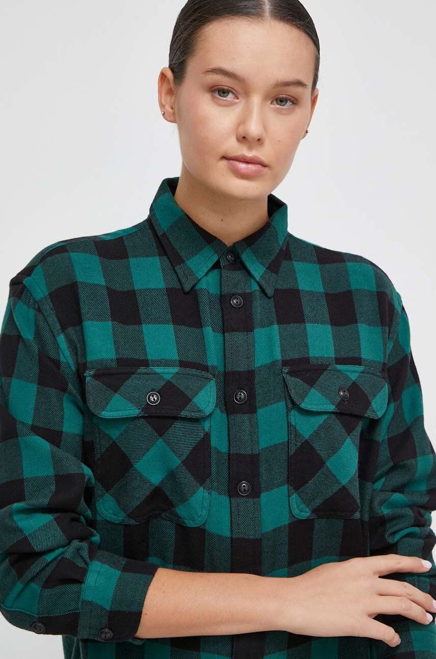 Levně Košile Polo Ralph Lauren zelená barva, regular, s klasickým límcem, 211916023