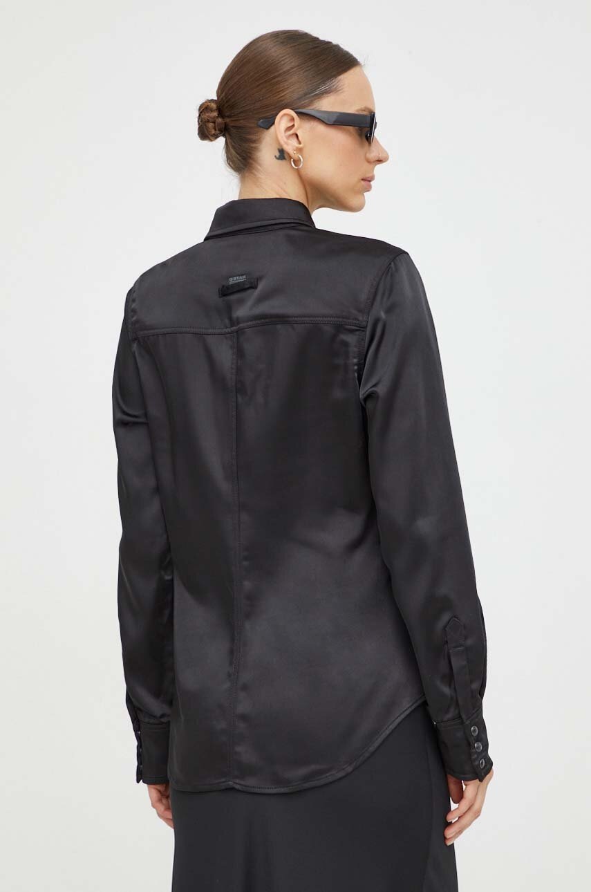 Πουκάμισο G-Star χρώμα: μαύρο φωτογραφία