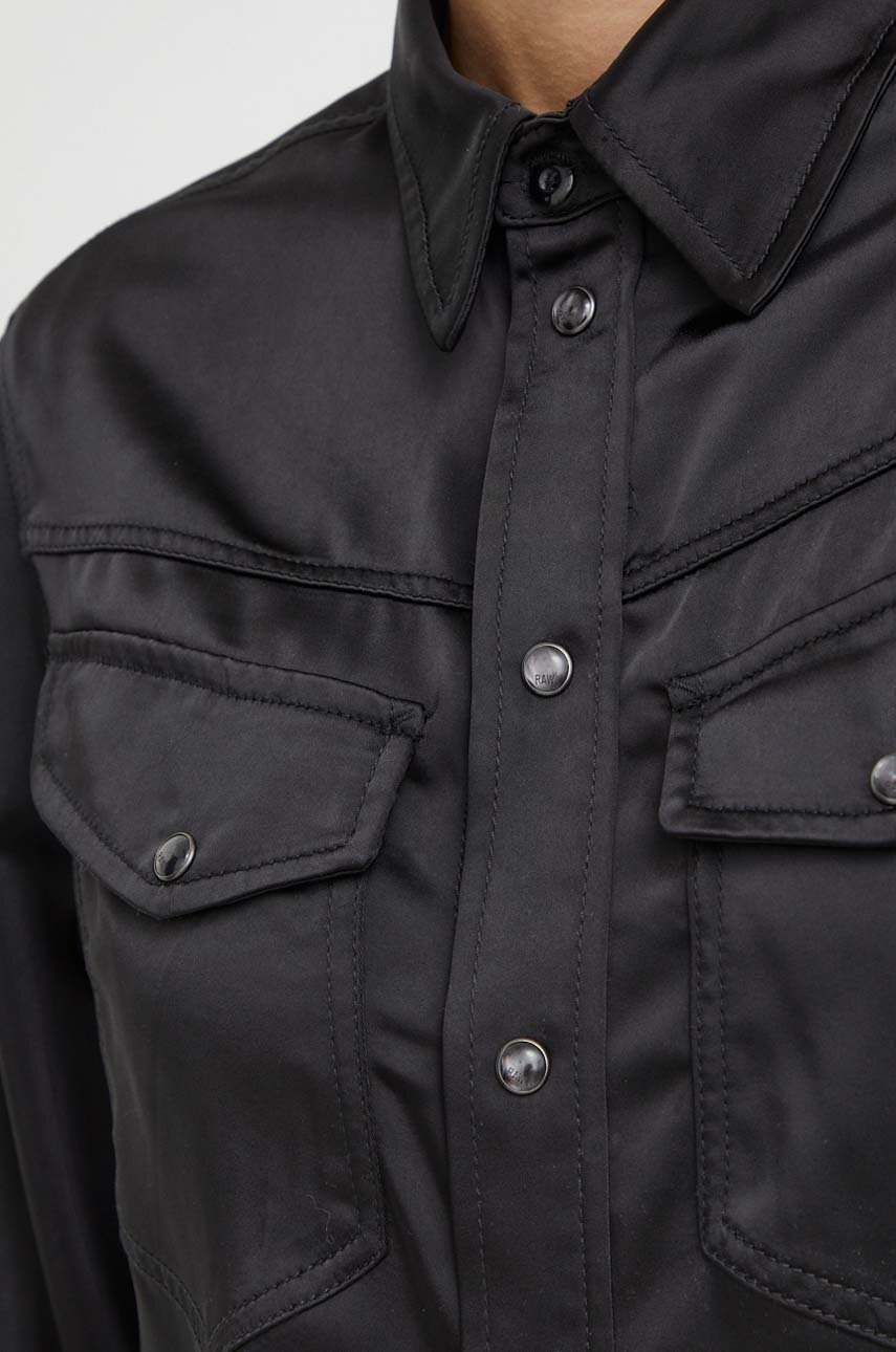 Πουκάμισο G-Star χρώμα: μαύρο φωτογραφία