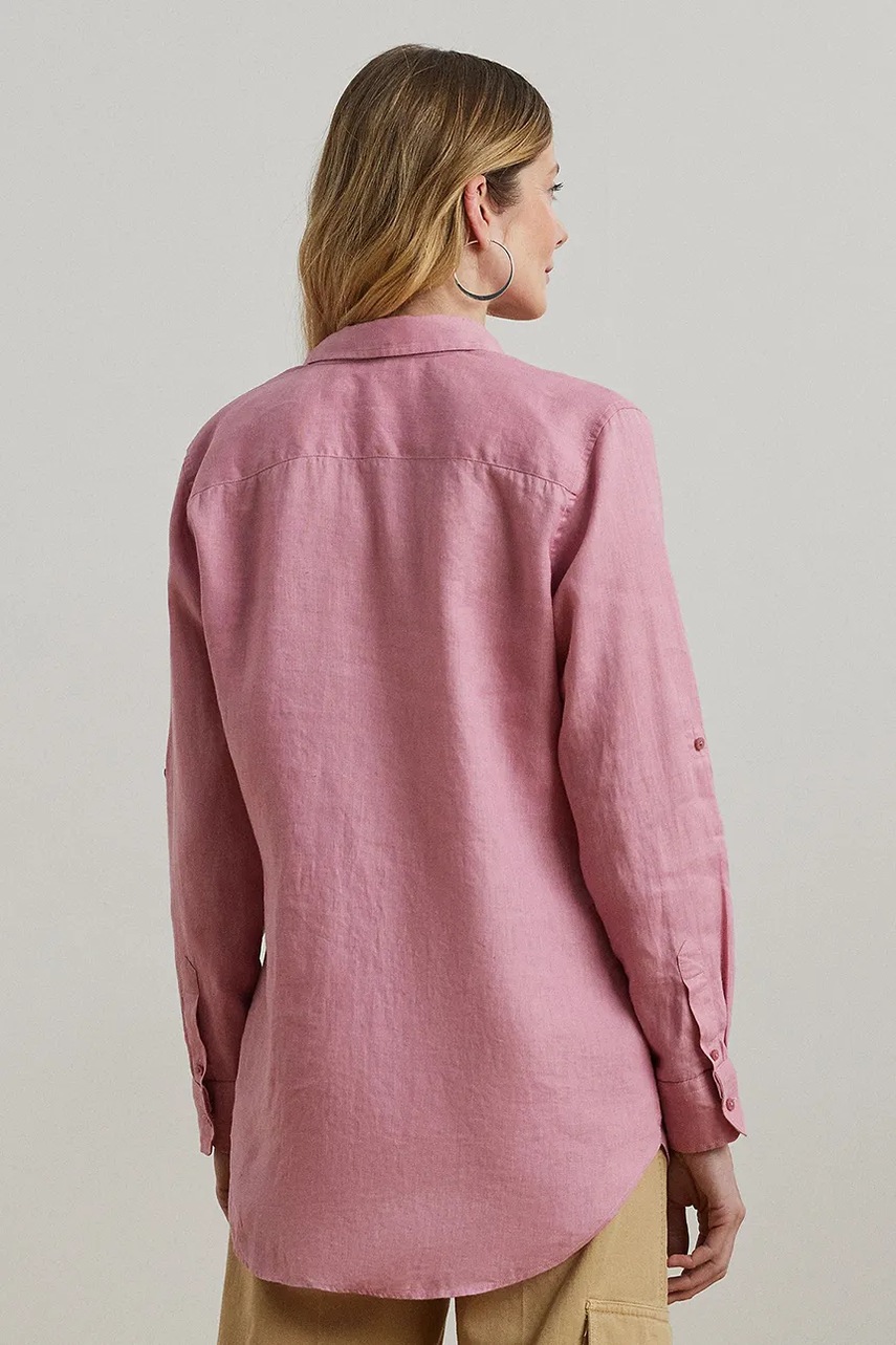 Льняная рубашка Lauren Ralph Lauren regular классический воротник 200782777