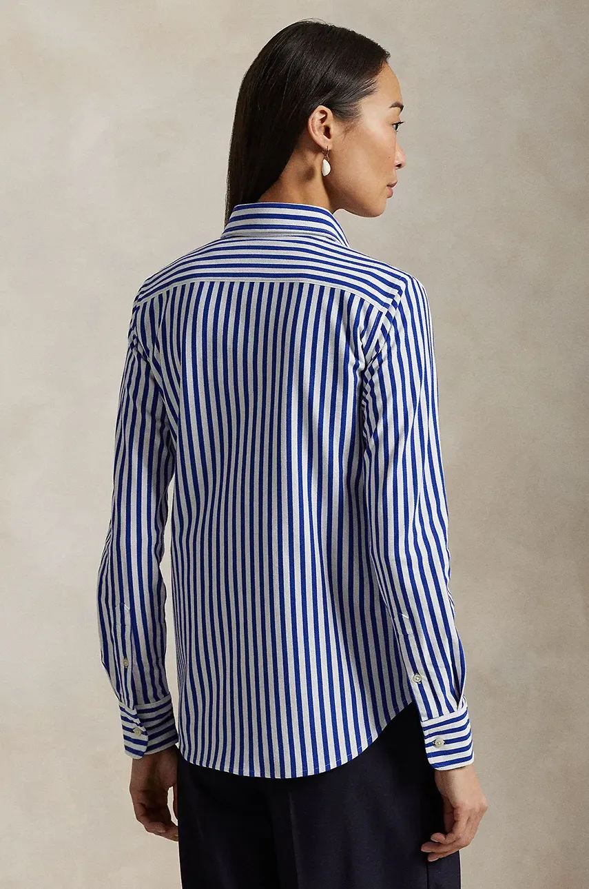 Хлопковая рубашка Polo Ralph Lauren женская slim классический воротник 211910131 Хлопковая рубашка Polo Ralph Lauren женская slim классический воротник 211910131