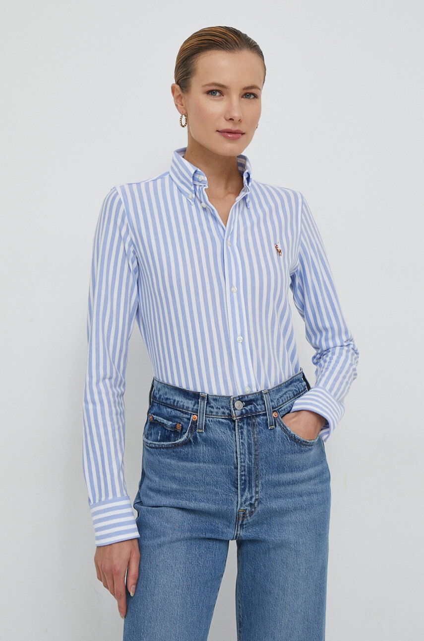 

Бавовняна сорочка Polo Ralph Lauren жіноча slim класичний комір