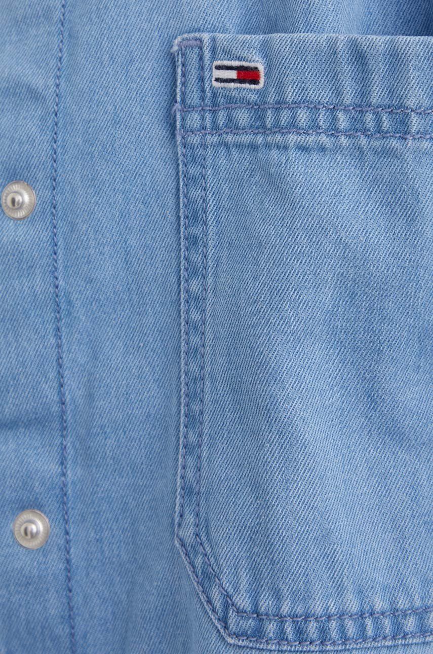 Tommy Jeans koszula jeansowa damska kolor niebieski relaxed z kołnierzykiem klasycznym