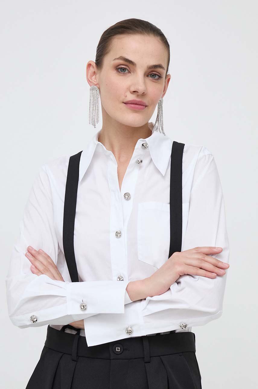 Bavlněná košile Custommade Bri Solid bílá barva, regular, s klasickým límcem, 999369298