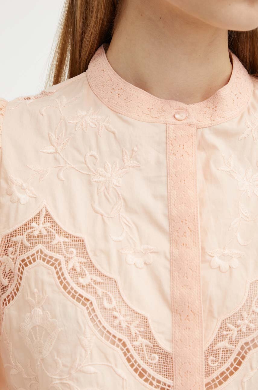 Βαμβακερό πουκάμισο Twinset χρώμα: πορτοκαλί φωτογραφία