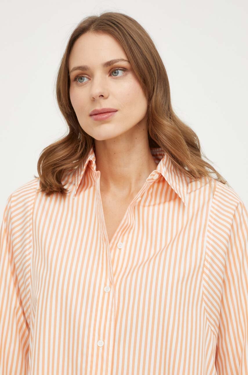Бавовняна сорочка Weekend Max Mara жіноча колір помаранчевий regular класичний комір 
