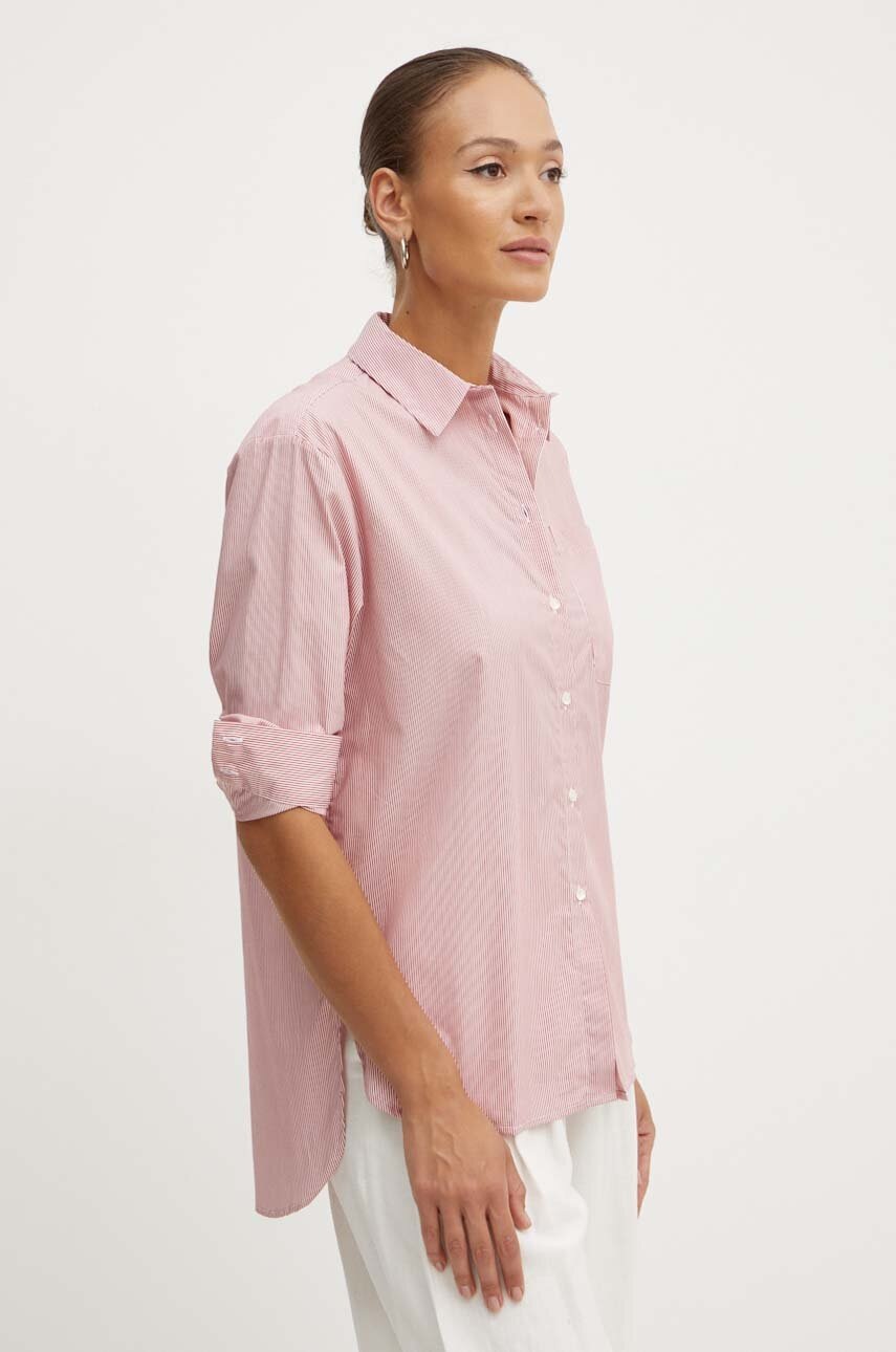 

Памучна риза MAX&Co. дамска в червено със свободна кройка с класическа яка 2416111062200, Червен