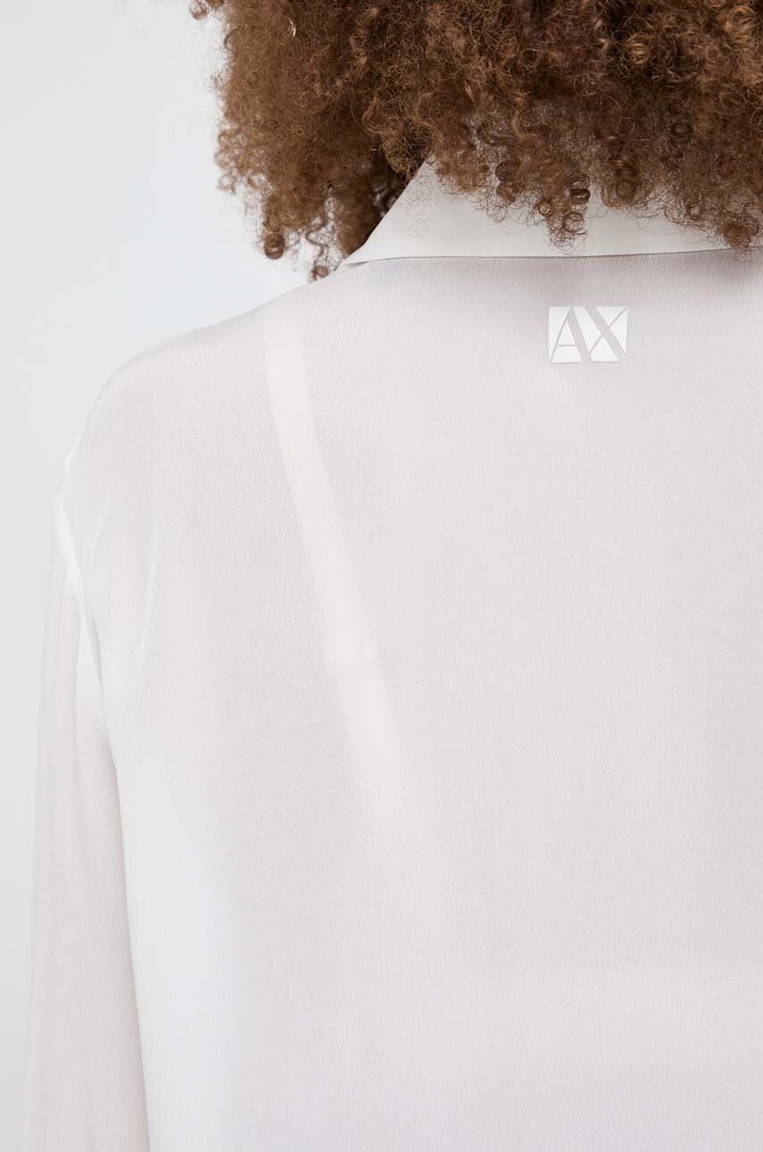 Сорочка Armani Exchange жіноча колір білий relaxed класичний комір 