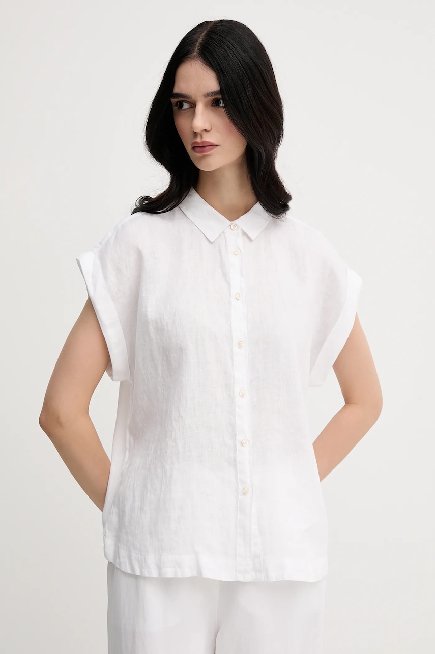 United Colors of Benetton camasa de in culoarea bej, cu guler clasic, regular