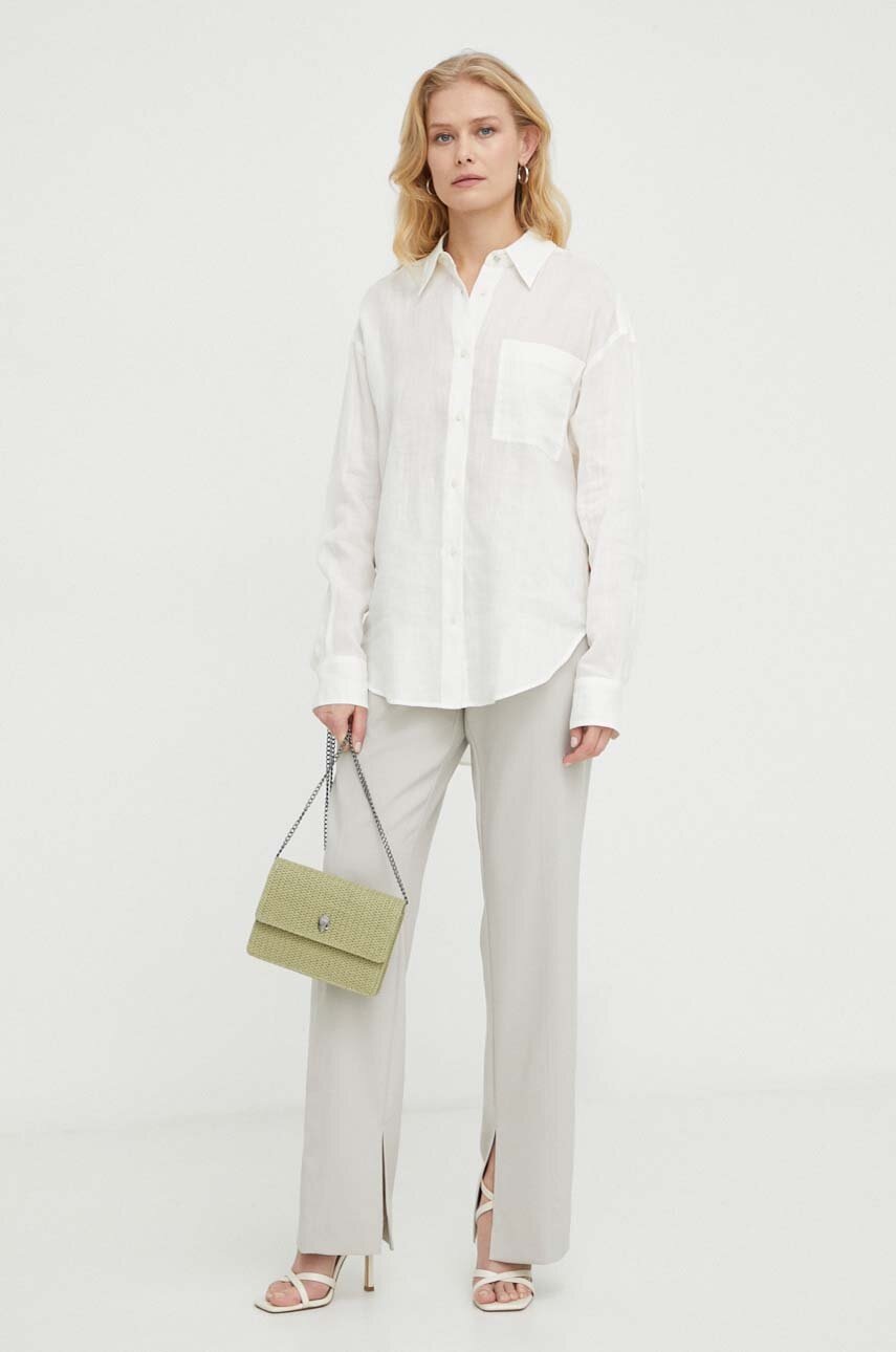 Πουκάμισο Boss Orange χρώμα: μπεζ φωτογραφία