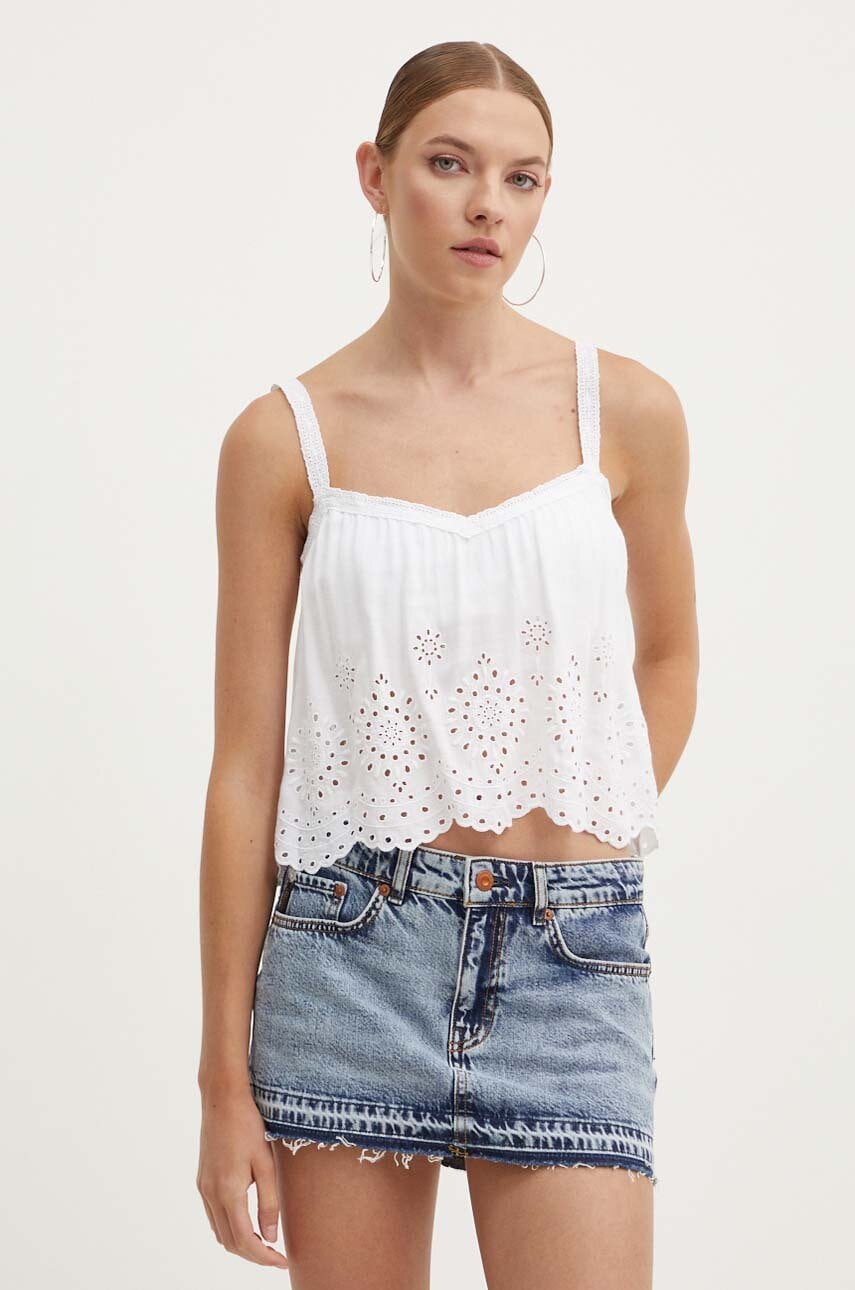 Hollister Co. top femei, culoarea alb Hollister Co. top femei, culoarea alb