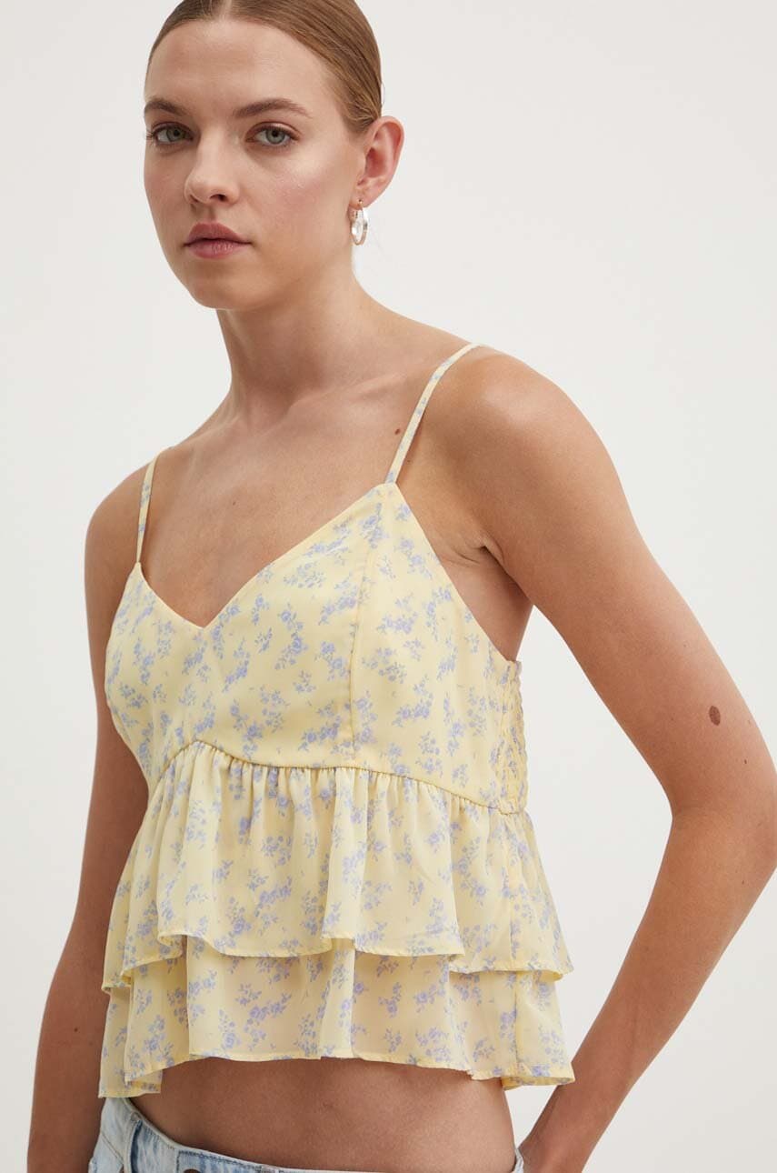 Hollister Co. bluza femei, culoarea galben, modelator Hollister Co. bluza femei, culoarea galben, modelator
