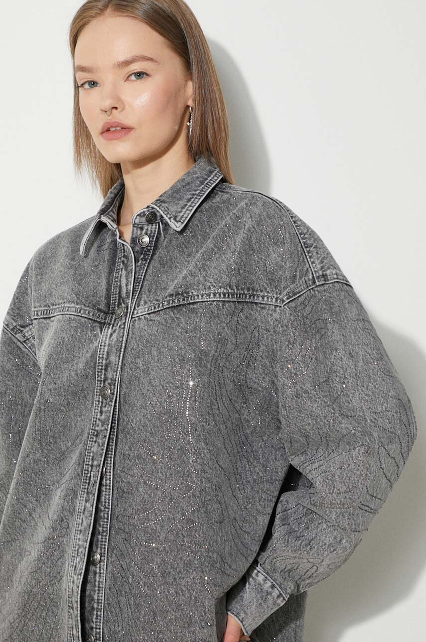 Τζιν πουκάμισο Rotate Rhinestone Denim Shirt φωτογραφία