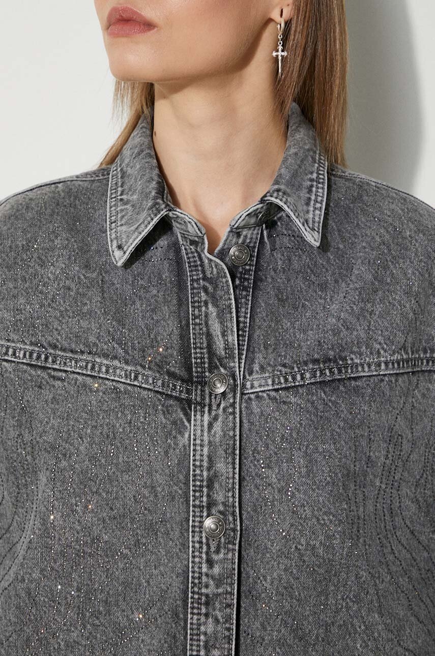 Τζιν πουκάμισο Rotate Rhinestone Denim Shirt φωτογραφία