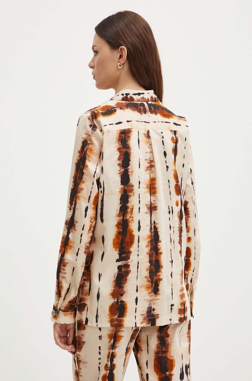 Βαμβακερό πουκάμισο La Petite Française CHARDON χρώμα: μπεζ φωτογραφία