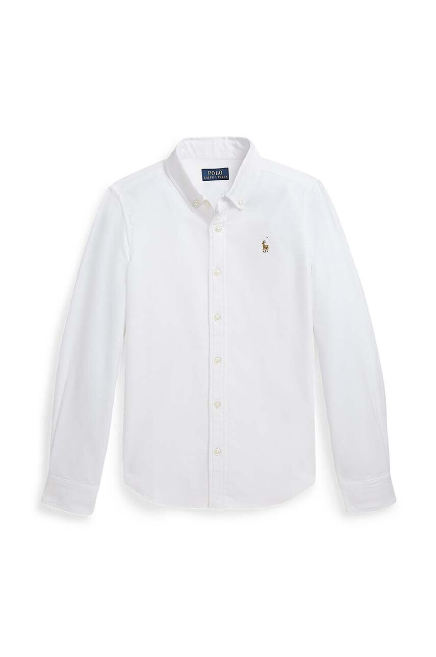 Levně Dětská bavlněná košile Polo Ralph Lauren bílá barva