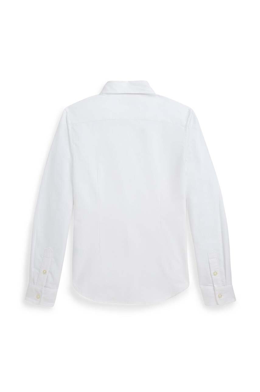 Детская хлопковая рубашка Polo Ralph Lauren цвет белый