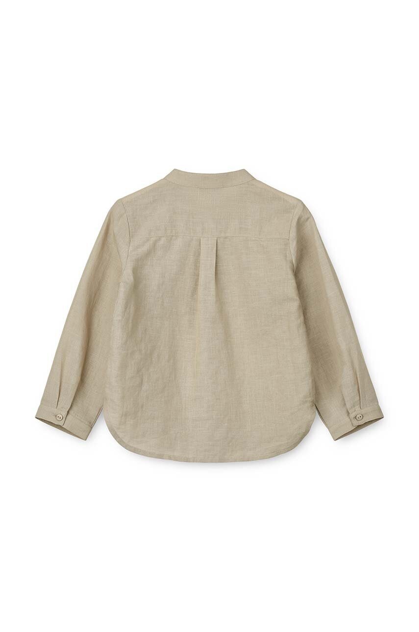 Детская рубашка с примесью льна Liewood Flynn Linen Shirt цвет бежевый