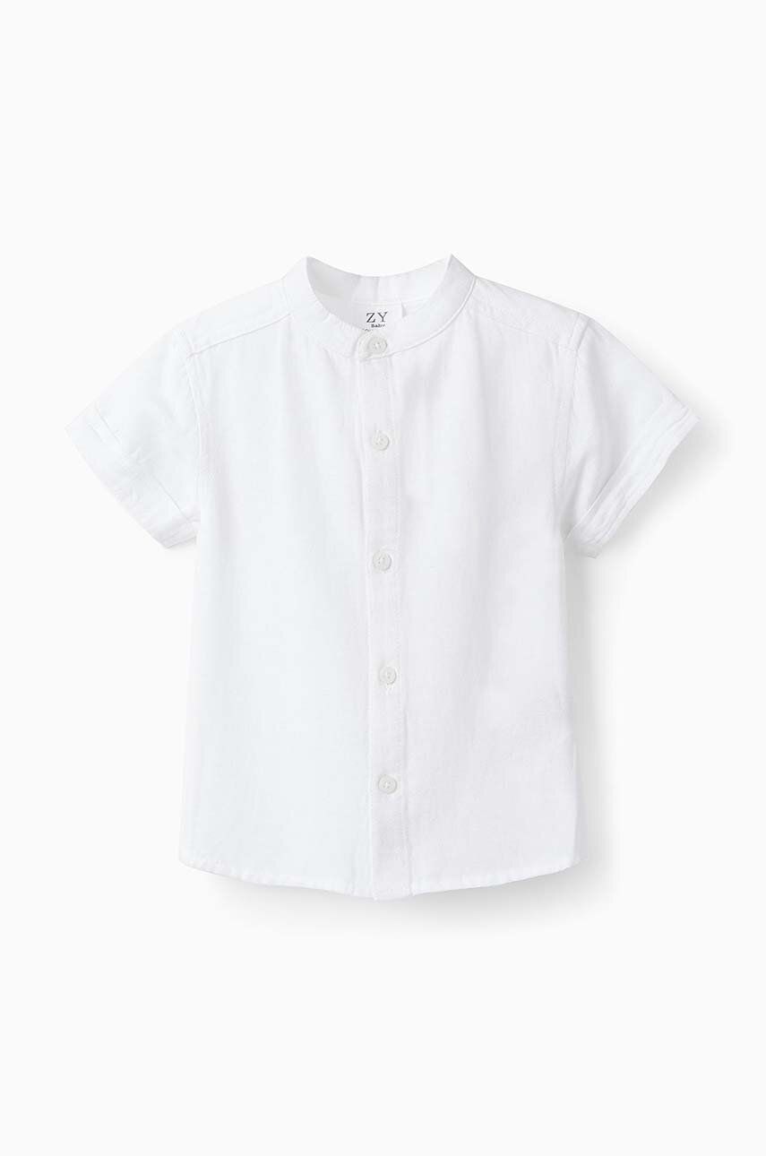 zippy cămașă din amestec de in pentru bebeluși culoarea alb