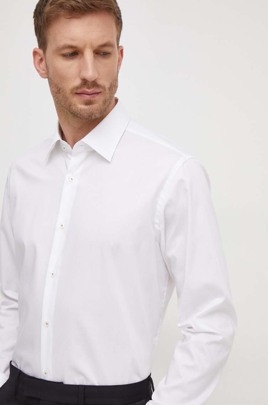 Levně Košile BOSS bílá barva, regular, s klasickým límcem, 50511358