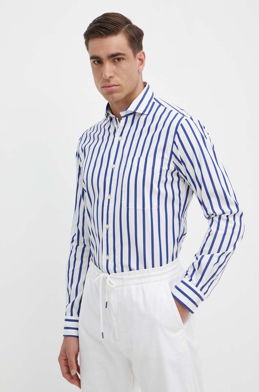 

Памучна риза Polo Ralph Lauren мъжка в синьо със стандартна кройка с италианска яка 710925296, Син
