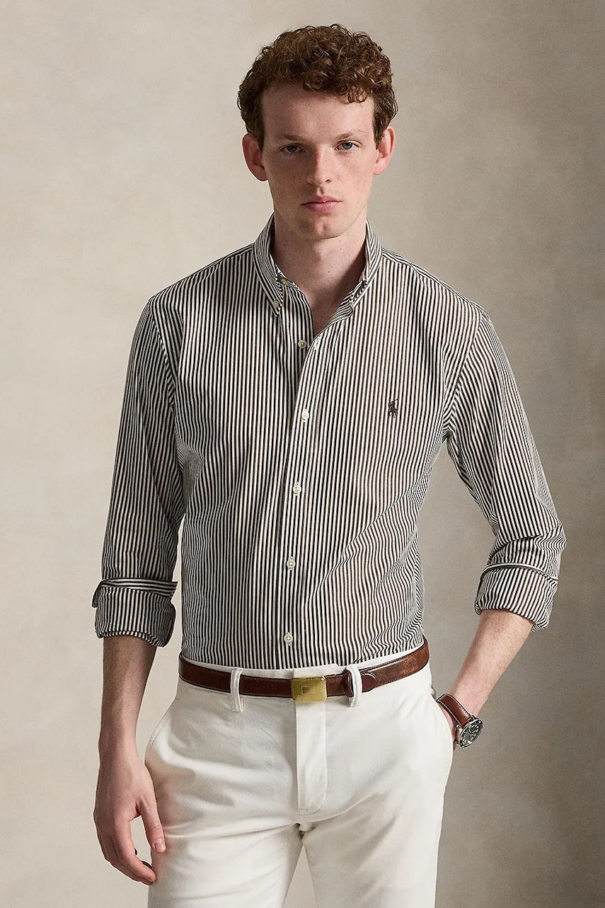 Polo Ralph Lauren košulja za muškarce od pamuka s elastanom