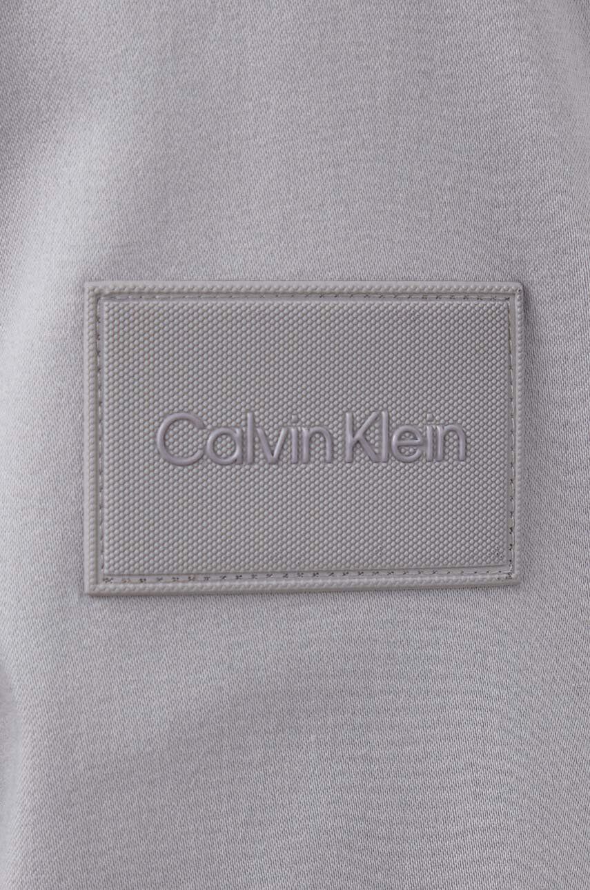 Košulja Calvin Klein Za Muškarce, Boja: Siva, Relaxed, S Klasičnim Ovratnikom, K10K112356