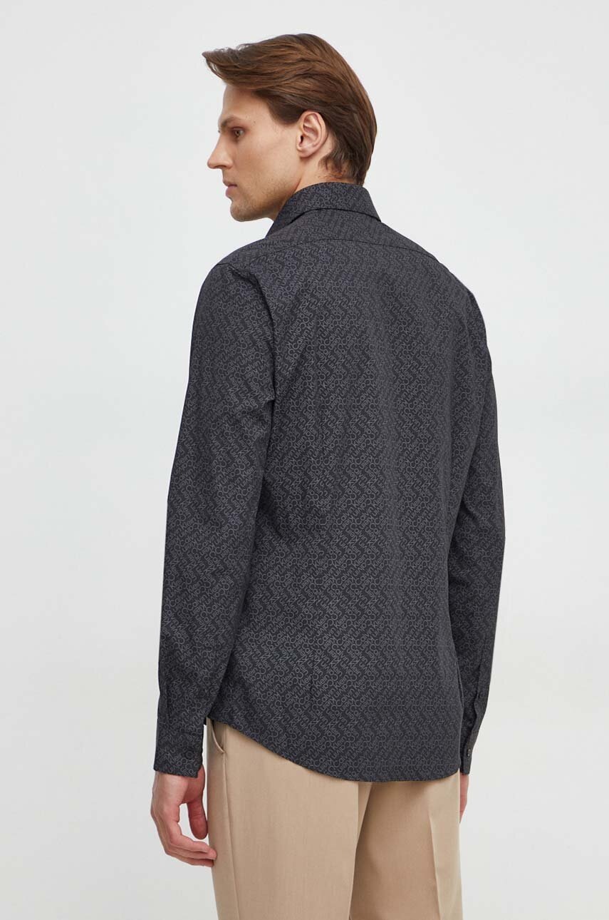 Πουκάμισο Calvin Klein χρώμα: μαύρο φωτογραφία