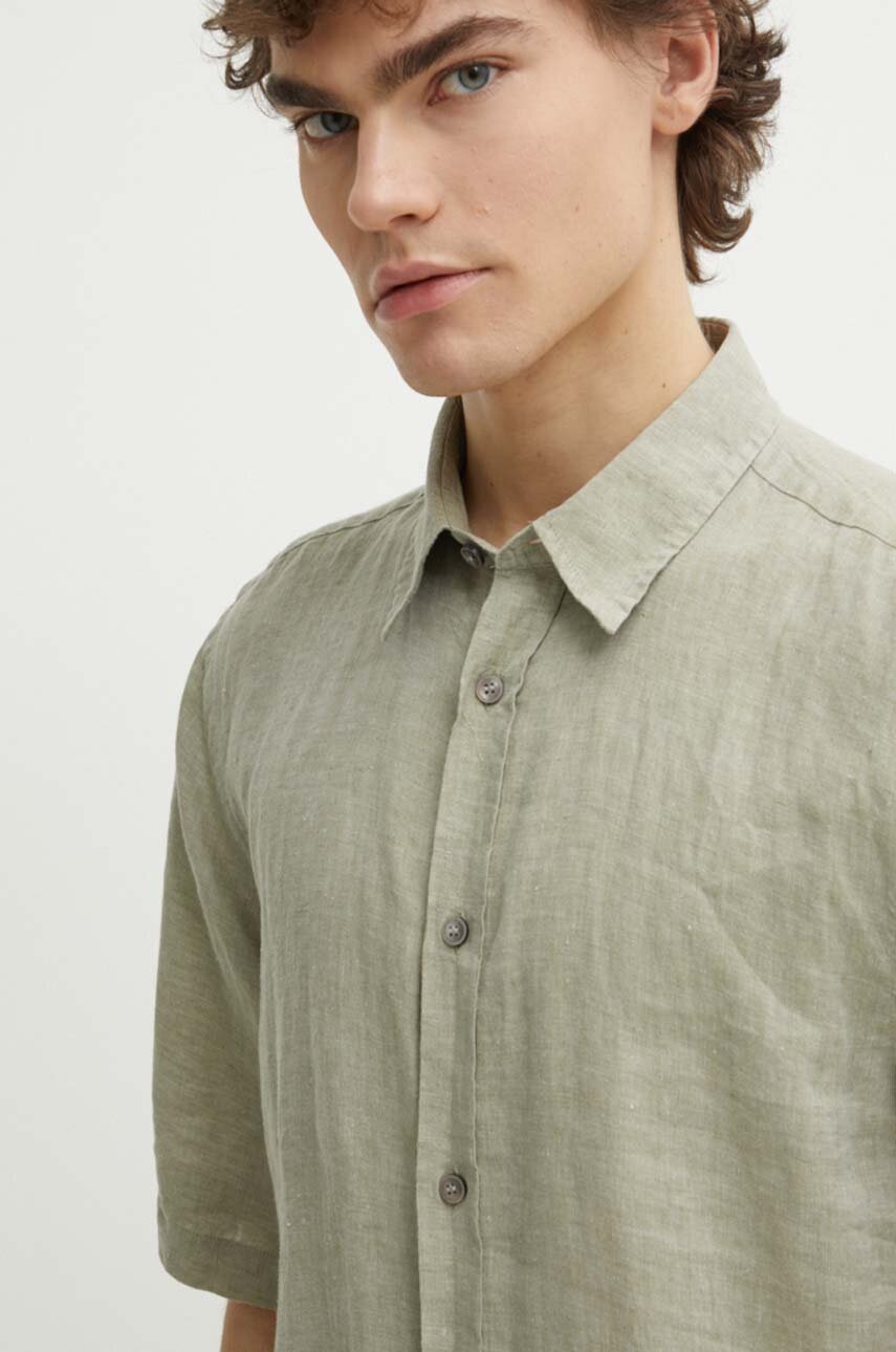 Πουκάμισο από λινό Tiger Of Sweden Spenser χρώμα: πράσινο, T69002017 φωτογραφία